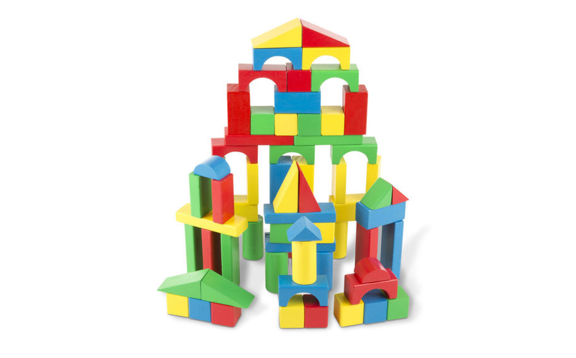 Colored wooden store building blocks