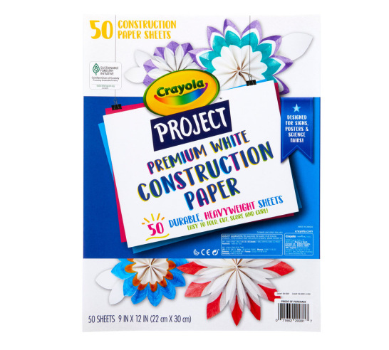 Crayola Premium White Construction Paper (50 sheets)