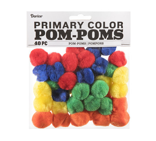 Pom Poms (40 pieces of Primary Colors)