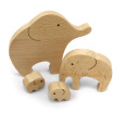 Wooden Elephant Family