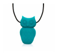 Owl Pendant Chew Necklace - Turquoise
